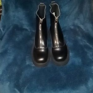 Black zip up ankle boots